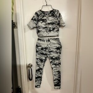 Black and White Abstract Print Two-Piece Set